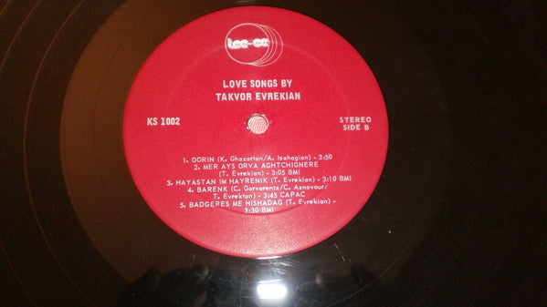 Takvor Evrekian - Love Songs - 1980