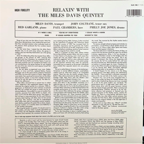 The Miles Davis Quintet - Relaxin' With The Miles Davis Quintet