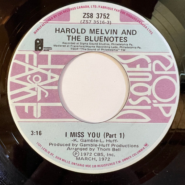 Harold Melvin And The Blue Notes - If You Don't Know Me By Now / I Miss You (Part I) Vinyl Record