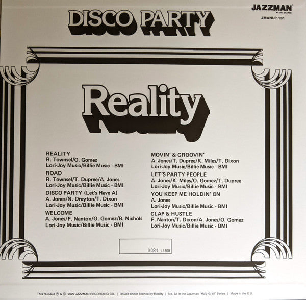 Reality  - Disco Party Vinyl Record