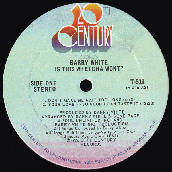 Barry White - Is This Whatcha Wont? - 1976