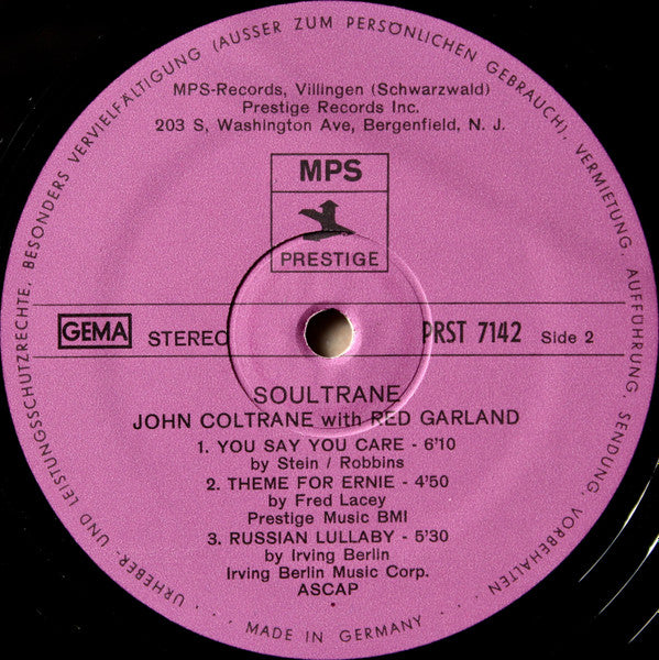 John Coltrane - Soultrane Vinyl Record