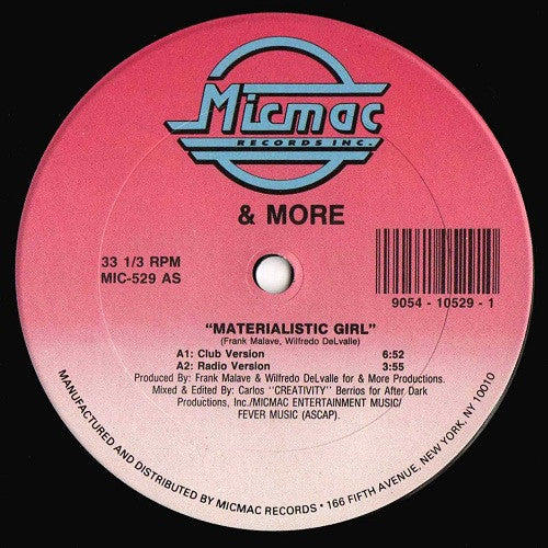 & More - Materialistic Girl Vinyl Record