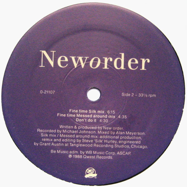 New Order - Fine Time - 1989