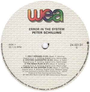 Peter Schilling - Error In The System - 1983 - Quarantunes