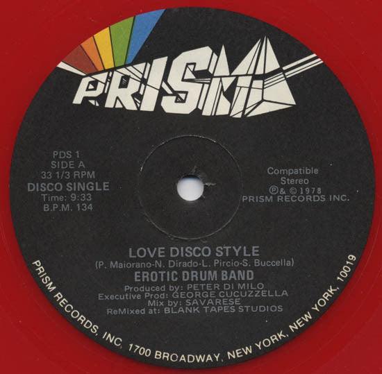 Erotic Drum Band - Love Disco Style / Jerky Rhythm (Red, 12") 1978 - Quarantunes
