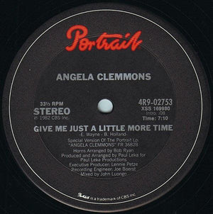 Angela Clemmons - Give Me Just A Little More Time - 1982 - Quarantunes