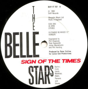 The Belle Stars - Sign Of The Times (Remixed Extended 12" Version) (12") 1983 - Quarantunes
