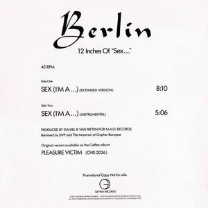 Berlin - 12 Inches Of "Sex..." - 1982 - Quarantunes