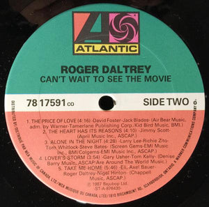 Roger Daltrey - Can't Wait To See The Movie - 1987 - Quarantunes