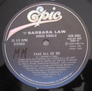 Barbara Law - Take All Of Me / Can You Read My Mind 1979 - Quarantunes