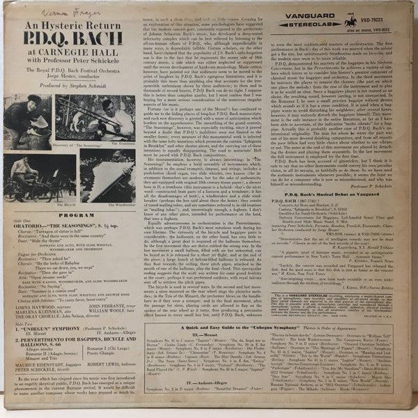 The Royal P.D.Q. Bach Festival Orchestra - An Hysteric Return - P.D.Q. Bach At Carnegie Hall