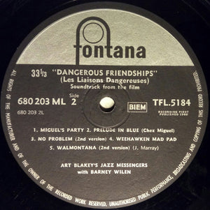 Art Blakey & The Jazz Messengers - Soundtrack From The Film 'Dangerous Friendships' - Les Liaisons Dangereuses