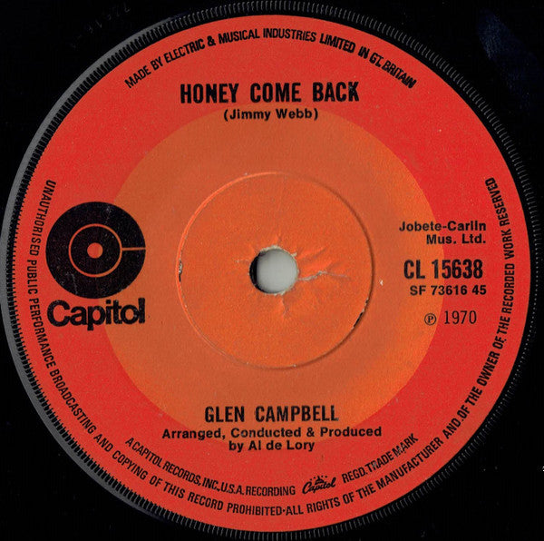 Glen Campbell - Honey Come Back