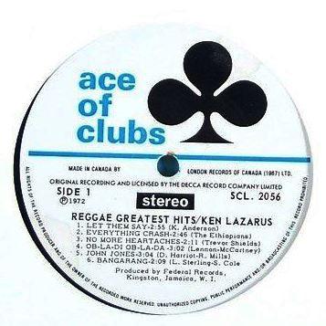 Ken Lazarus - Reggae Greatest Hits 1970 - Quarantunes