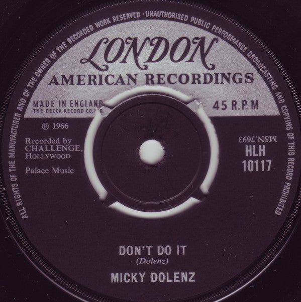 Micky Dolenz - Don't Do It / (We Wear) Lavender Blue