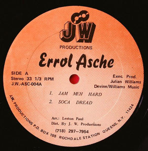Errol Asche - Jam Meh Hard/Soca Dread 1988 - Quarantunes