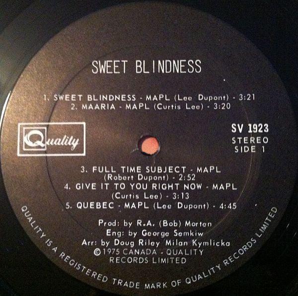 Sweet Blindness - Sweet Blindness 1976 - Quarantunes