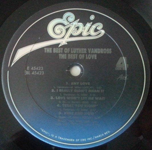 Luther Vandross - The Best Of Love (2 x LP, excellent) 1989 - Quarantunes