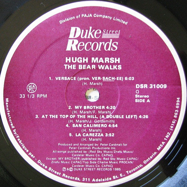Hugh Marsh - The Bear Walks