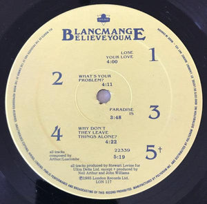Blancmange - Believe You Me 1985 - Quarantunes
