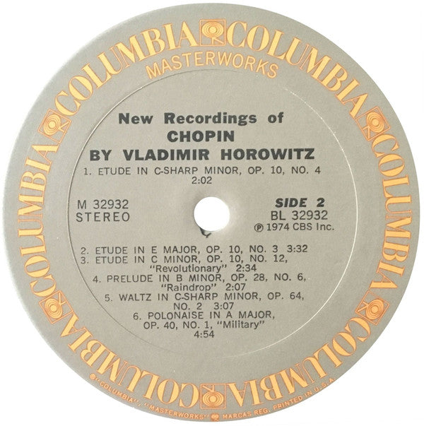 Vladimir Horowitz - New Recordings Of Chopin