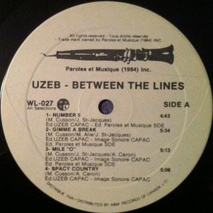 UZEB - Between The Lines - 1988 - Quarantunes