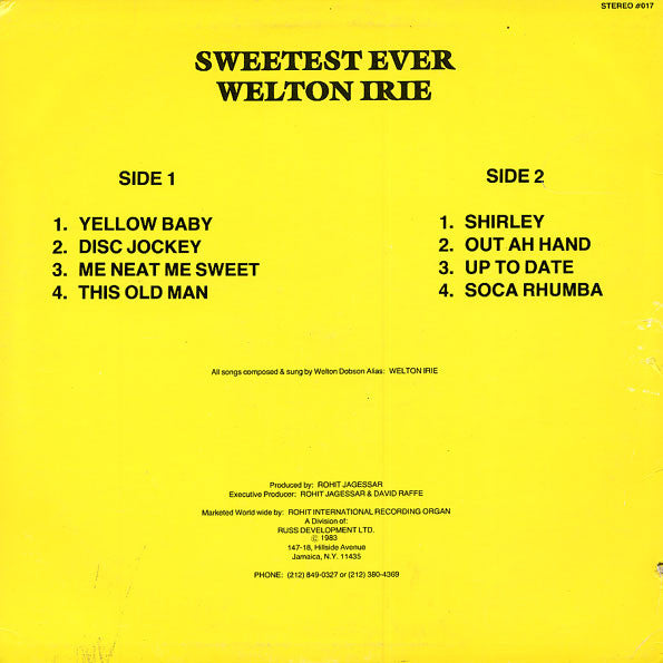 Welton Irie - Sweetest Ever