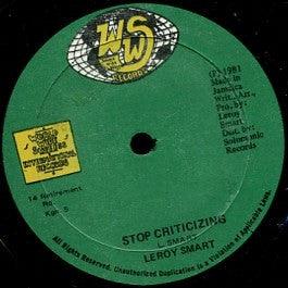 Leroy Smart - More Than A Million / Stop Criticizing (12") 1981 - Quarantunes