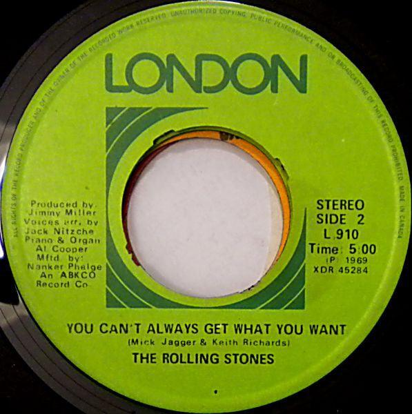 The Rolling Stones - Honky Tonk Women / You Can't Always Get What You Want 1969 - Quarantunes