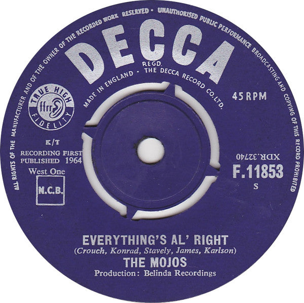 The Mojos - Everything's Al' Right