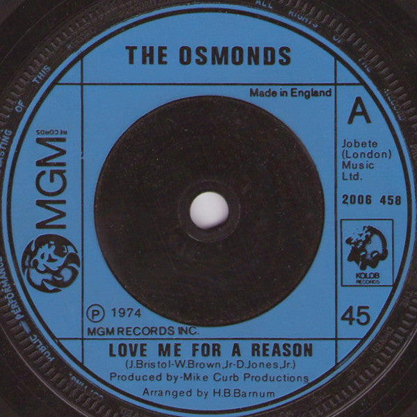 The Osmonds - Love Me For A Reason