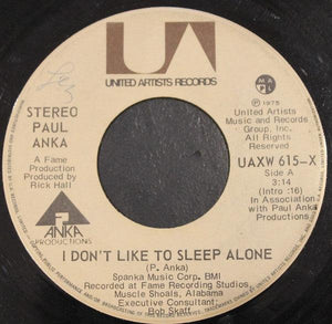 Paul Anka - I Don't Like To Sleep Alone - 1975 - Quarantunes