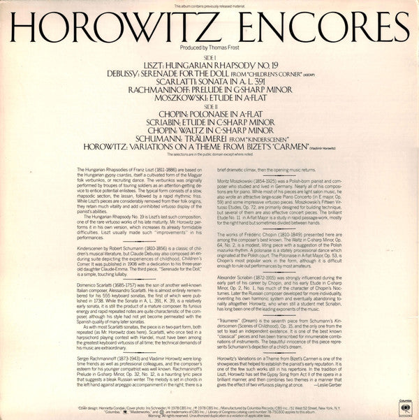 Vladimir Horowitz - Horowitz Encores