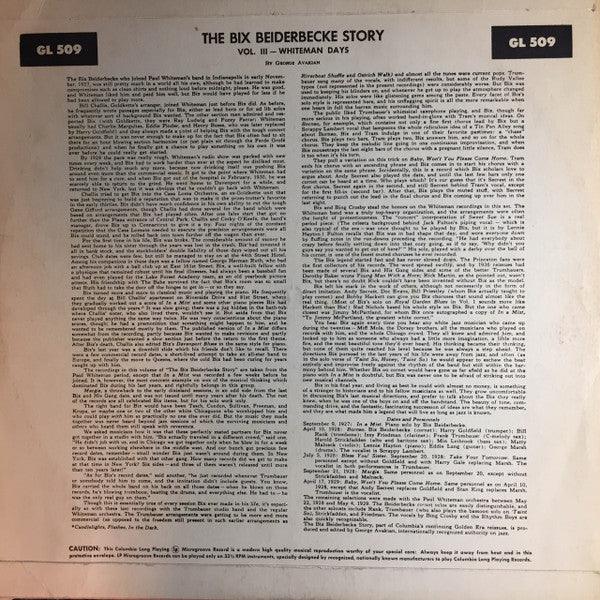 Bix Beiderbecke - The Bix Beiderbecke Story / Volume 3 - Whiteman Days - 1952 - Quarantunes