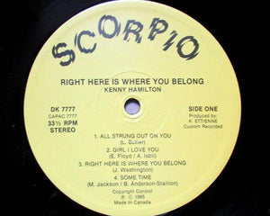 Kenny Hamilton - Right Here Is Where You Belong 1985 - Quarantunes