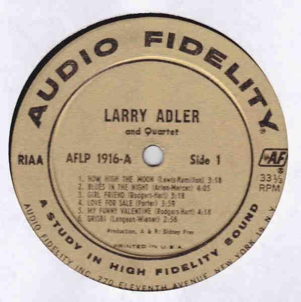 Larry Adler And Quartet - Harmonica Virtuoso 1959 - Quarantunes