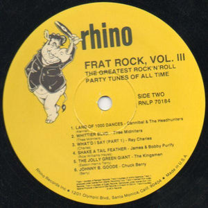 Various - Frat Rock! Volume 3 The Greatest Rock 'N' Roll Party Tunes Of All Time 1987 - Quarantunes