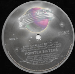 Pointer Sisters - Baby Come And Get It b/w Operator (12") 1985 - Quarantunes