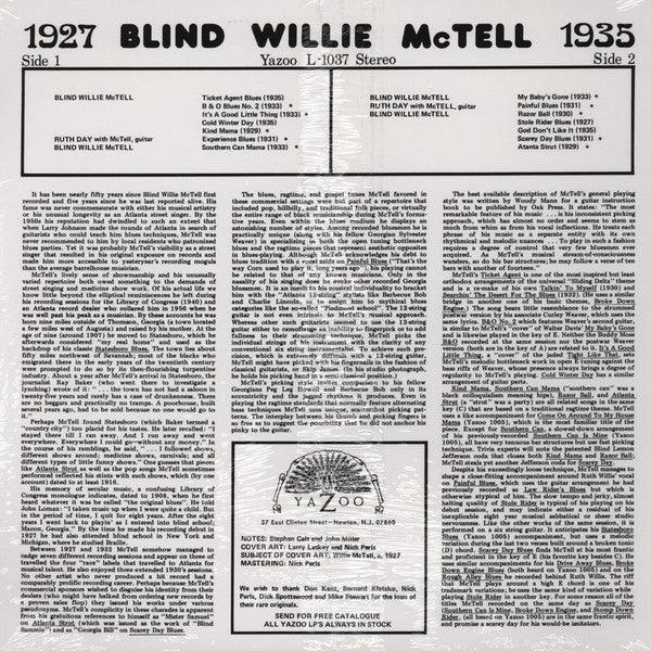 Blind Willie McTell - 1927-1935 (ltd) 2011 - Quarantunes