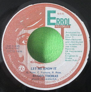 Ruddy Thomas|Joe Gibbs & The Professionals - Let Me Know It 1978 - Quarantunes