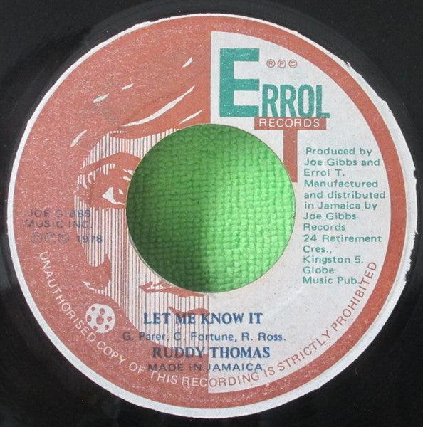 Ruddy Thomas|Joe Gibbs & The Professionals - Let Me Know It 1978 - Quarantunes