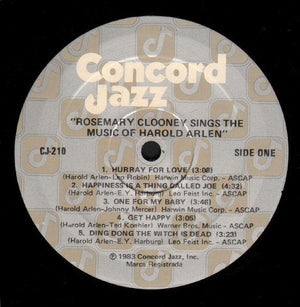 Rosemary Clooney - Rosemary Clooney Sings The Music Of Harold Arlen 1983 - Quarantunes