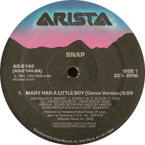 Snap - Mary Had A Little Boy 1990 - Quarantunes