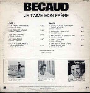 Gilbert Bécaud - Je T'aime Mon Frère 1975 - Quarantunes