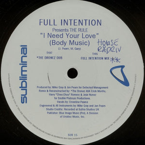 Full Intention - I Need Your Love (Body Music)