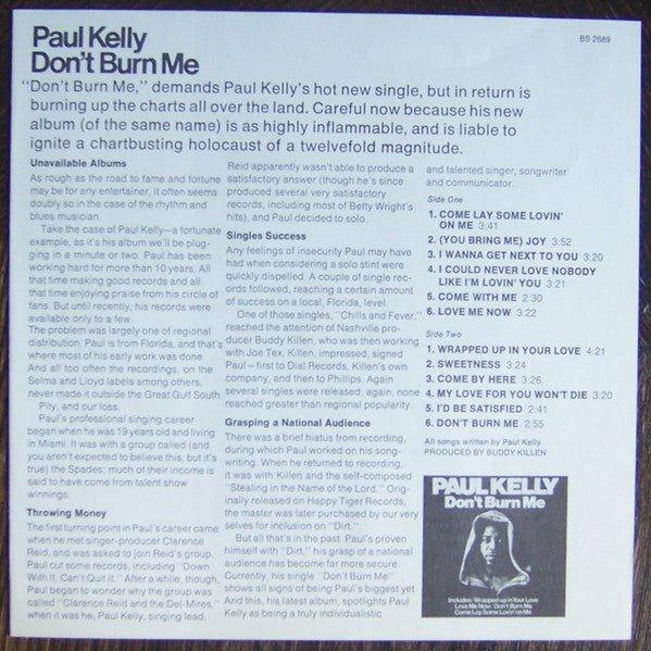 Paul Kelly - Don't Burn Me 1973 - Quarantunes