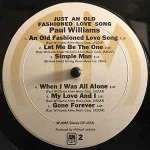 Paul Williams - Just An Old Fashioned Love Song - Quarantunes
