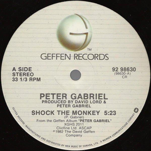 Peter Gabriel - Shock The Monkey (12") 1982 - Quarantunes